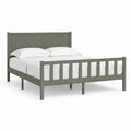 Cadre de lit double gris olive en pin massif rectangulaire 160 x 200 cm