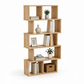 Bibliothèque étagère ouverte effet chêne en panneaux MDF 80 x 24 x 180 cm