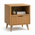 Table de chevet avec rangement chêne clair MDF 45 x 40 x 60 cm