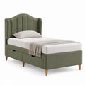 Lit simple avec tiroirs vert en polyester rectangulaire 90 x 190 cm 104 x 205 x 118 cm
