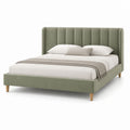 Lit double avec cadre vert en polyester 160 x 200 cm