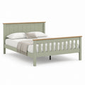 Lit double en pin massif vert sauge 140 x 190 cm
