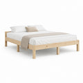 Cadre de lit double 160 x 200 cm en pin massif naturel